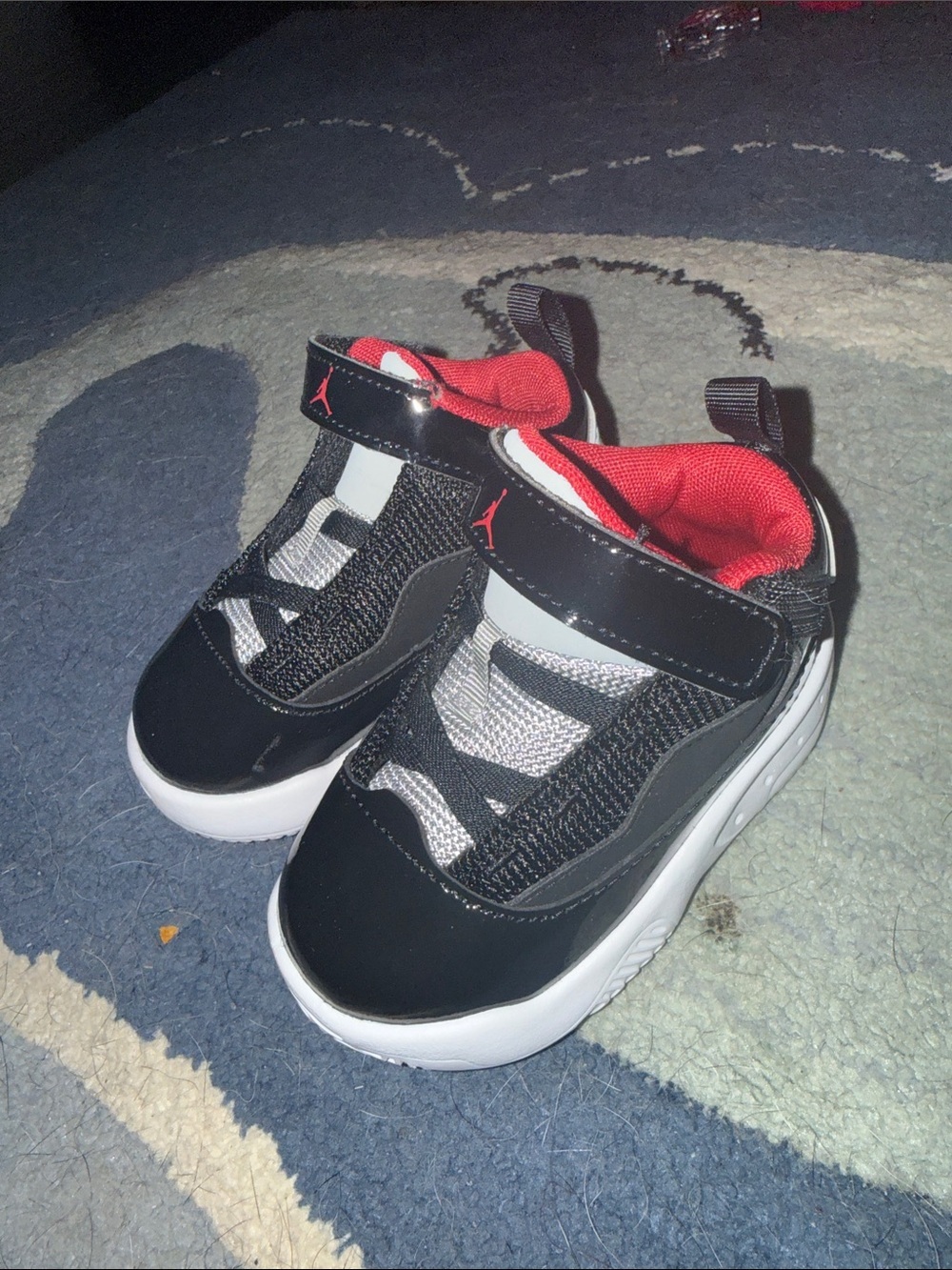 Toddler Jordan Black and Red Athletic Sneakers